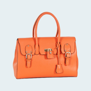 Trendy Colors Orange Rexine Handbag For Women